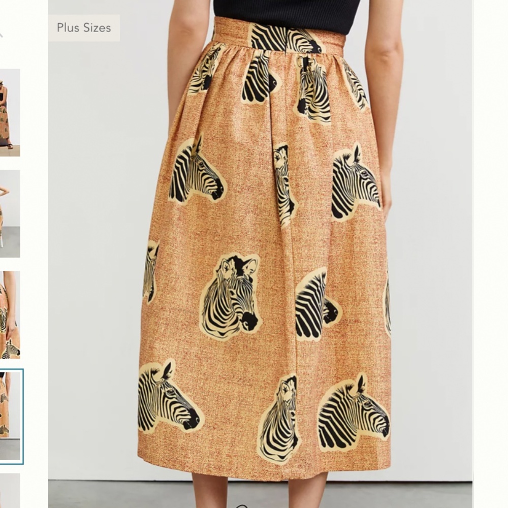 SIKA A-Line Zebra Animal Boho Peasant Hipster Hippie Art Deco Farm Midi Skirt - Picture 5 of 7
